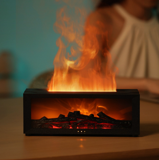 Flame Fireplace Aroma Diffuser: Large Mist for a Cozy Humidifying Experience