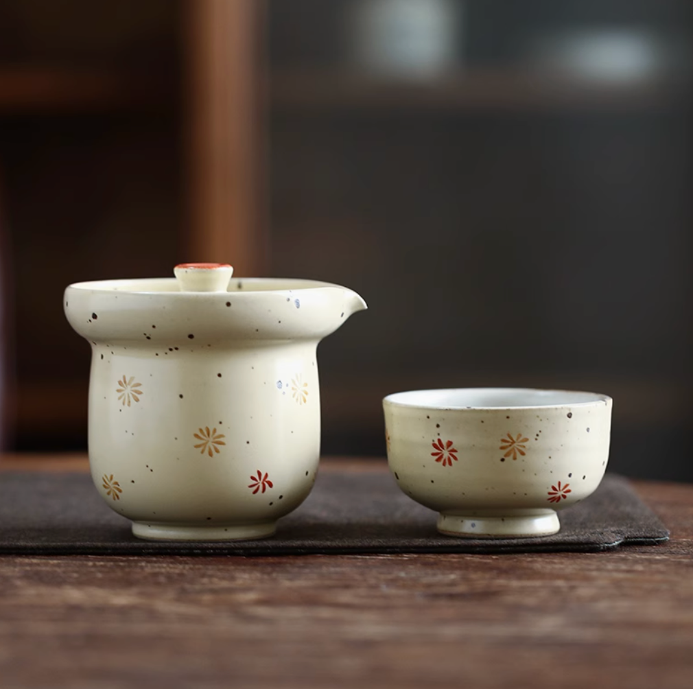 “Lucky Tiger“ Kung Fu Travel Tea Set Hand-painted Jingdezhen Teapot