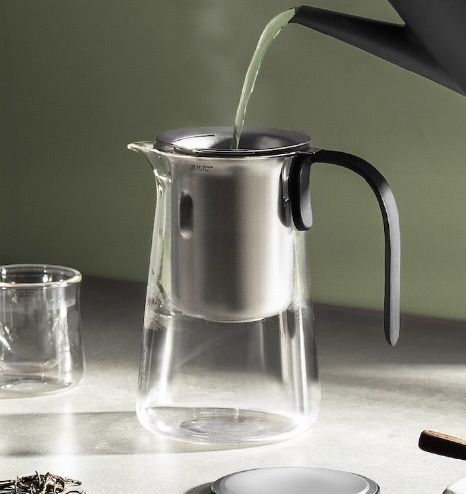 Magnetic One-Touch Tea Press Set: Water Separation Glass Teapot 【Upgraded Large Capacity】